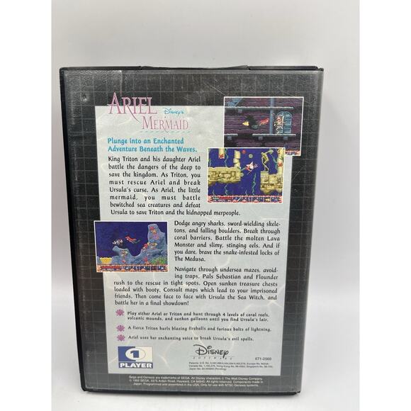 Ariel the Little Mermaid (Sega Genesis, 1992) Tested W/Case - Picture 2 of 9